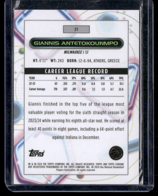 2023-24 Topps Chrome Cosmic #27 Giannis Antetokounmpo