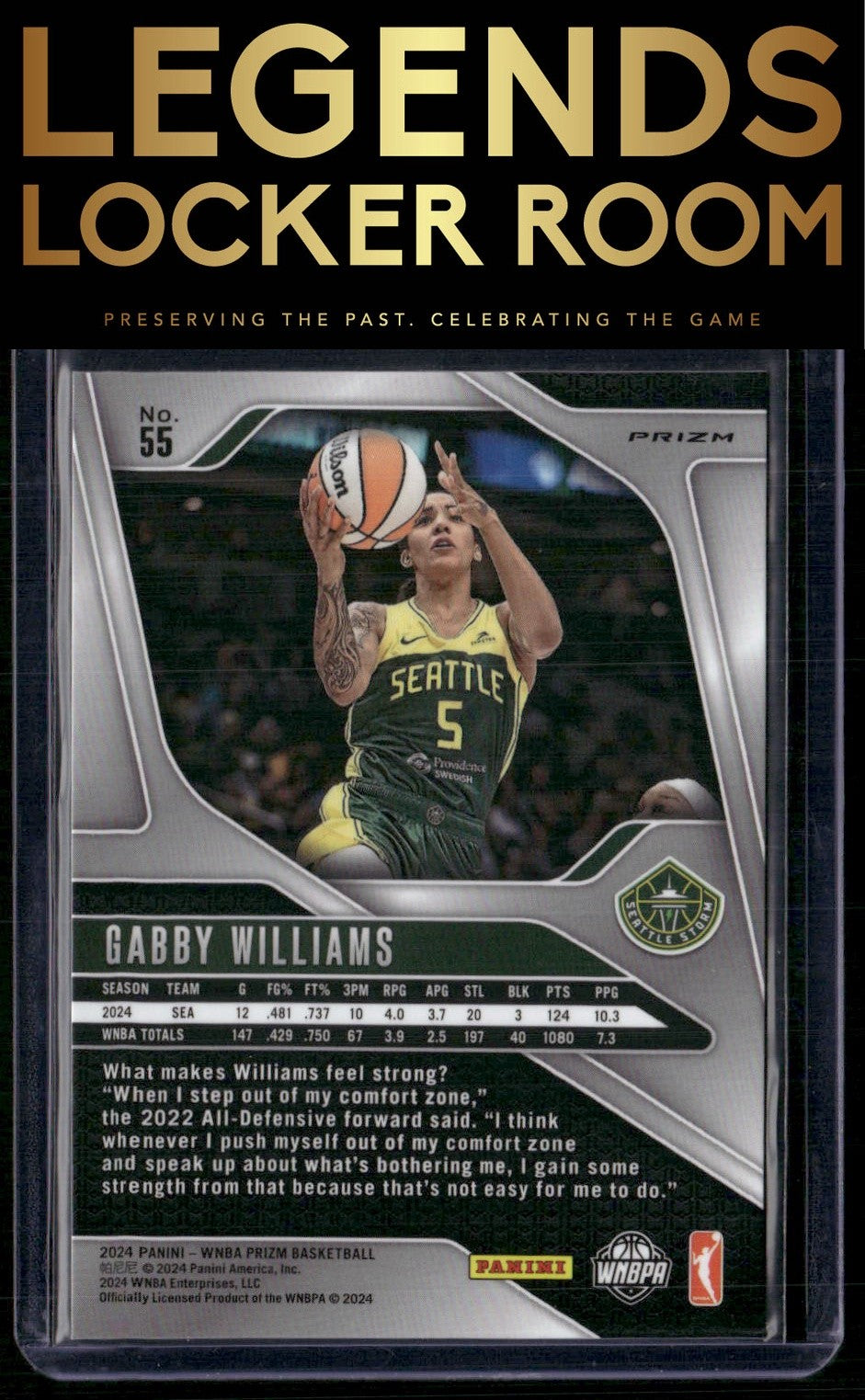 2024 Panini Prizm WNBA #55 Gabby Williams Silver Prizms