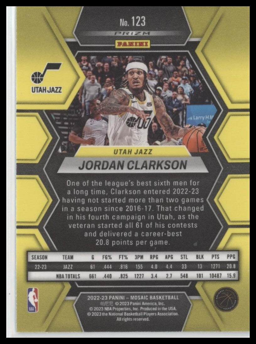 2022-23 Panini Mosaic #123 Jordan Clarkson Green