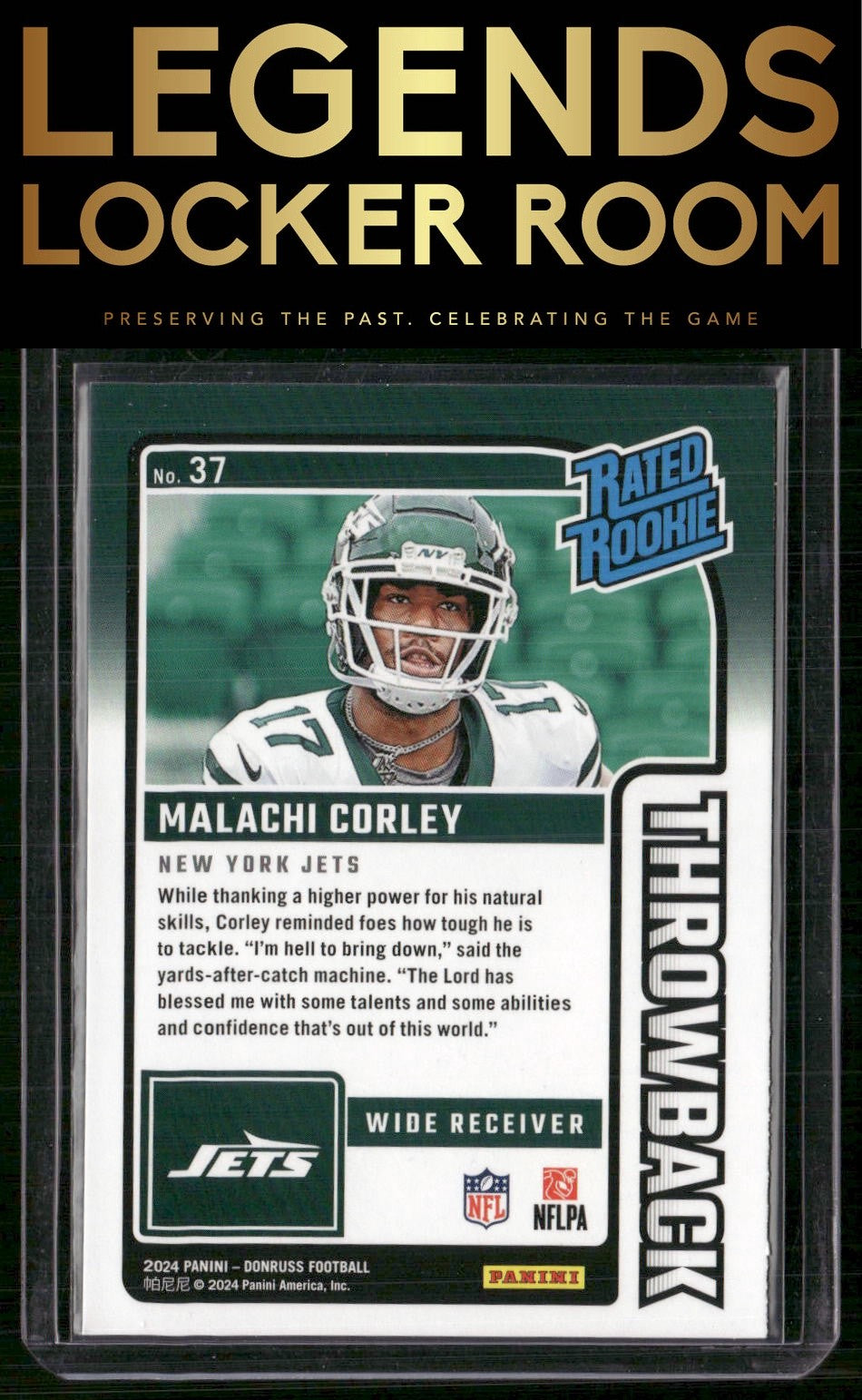 2024 Donruss #37 Malachi Corley Rated Rookies Throwback