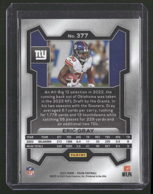 2023 Panini Prizm #377 Eric Gray