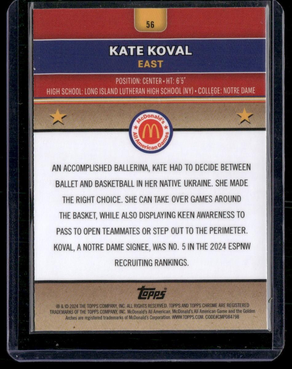 2024 Topps Chrome McDonald's All-American #56 Kate Koval