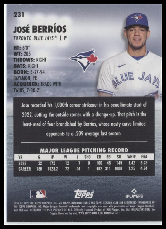 2023 Stadium Club #231 José BerrÃos