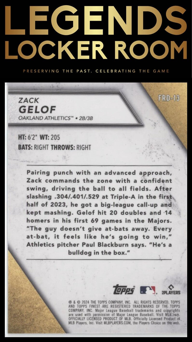 2024 Finest #FRD-13 Zack Gelof Finest Rookies Design Variations