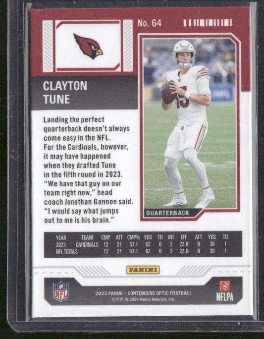 2023 Panini Contenders Optic #64 Clayton Tune