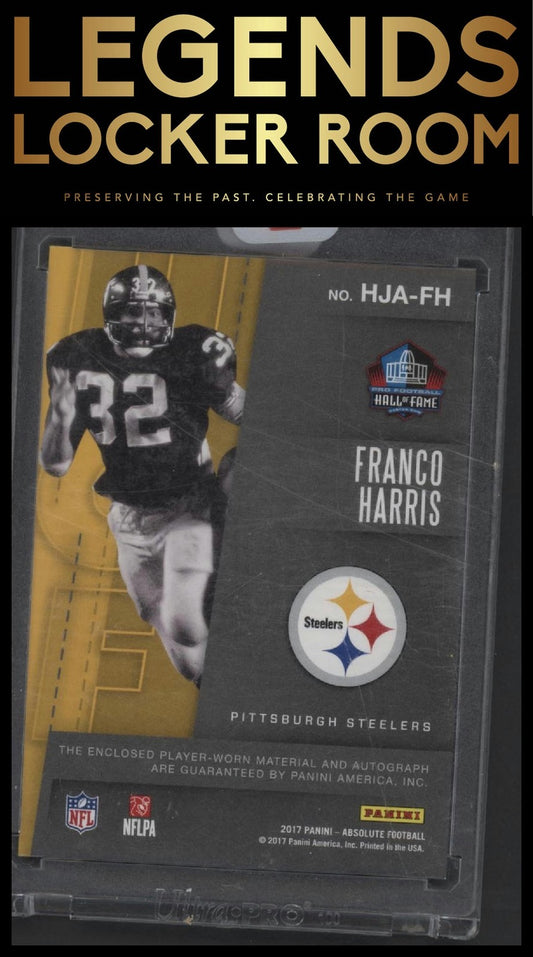 2017 Panini Absolute #HJA-FH Franco Harris HOF Jersey Autographs #/49