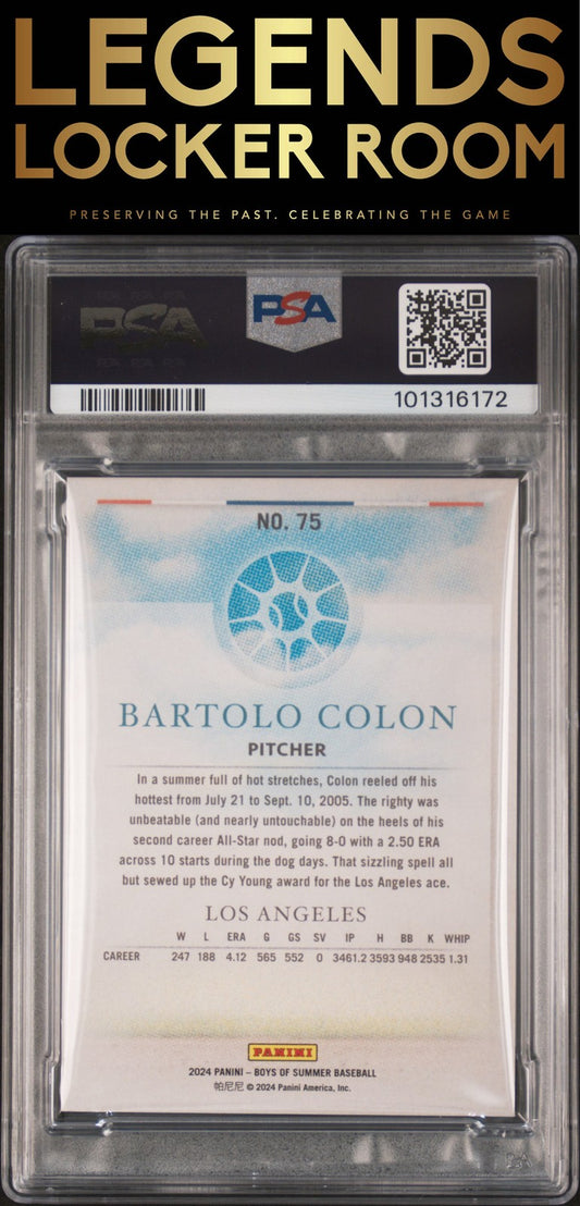 2024 Panini Boys Of Summer #75 Bartolo Colon Holo Silver PSA 8