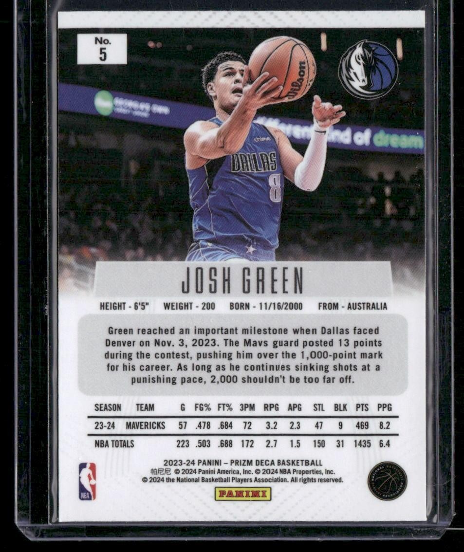 2023-24 Panini Prizm Deca #5 Josh Green