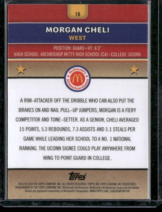 2024 Topps Chrome McDonald's All-American #16 Morgan Cheli