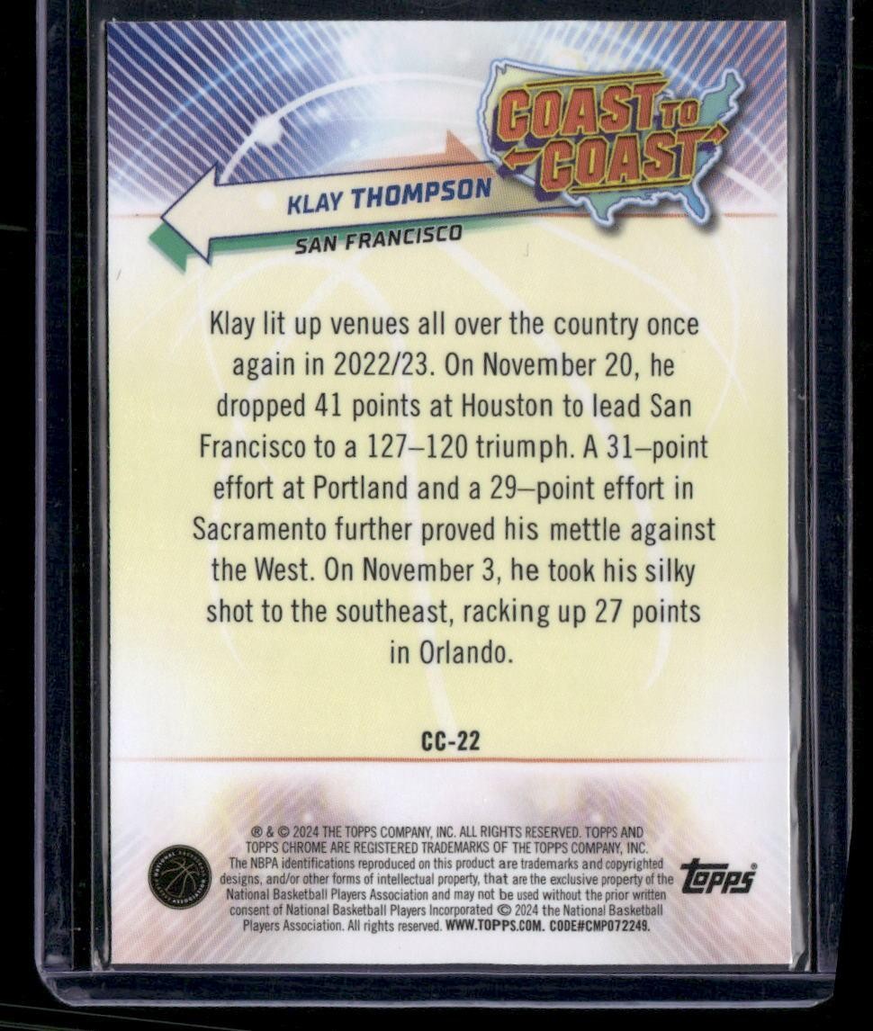 2023-24 Topps Chrome #CC-22 Klay Thompson Coast to Coast