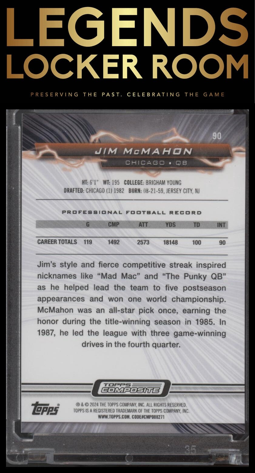 2023 Topps Composite #90 Jim McMahon Resurgence Teal Surge #/149