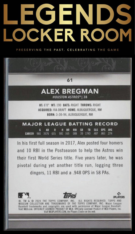 2024 Topps Museum Collection #61 Alex Bregman Copper