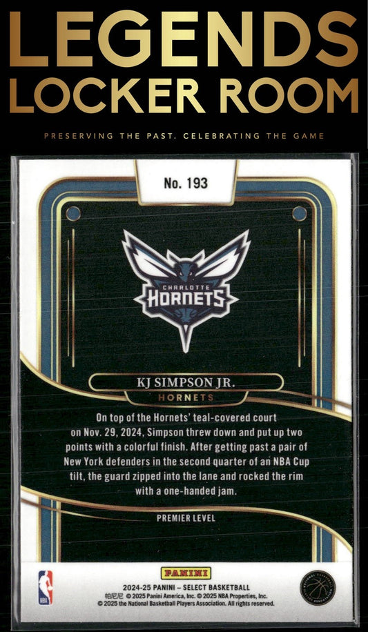 2024-25 Panini Select #193 KJ Simpson Jr.