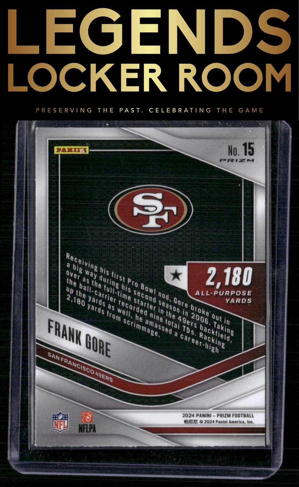 2024 Panini Prizm #15 Frank Gore All Purpose Silver Prizm