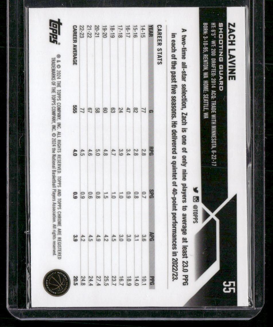 2023-24 Topps Chrome #55 Zach LaVine