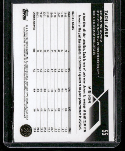 2023-24 Topps Chrome #55 Zach LaVine