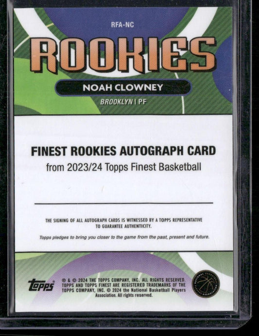 2023-24 Finest Noah Clowney Rookie Finest Autographs Gold Refractors #/50