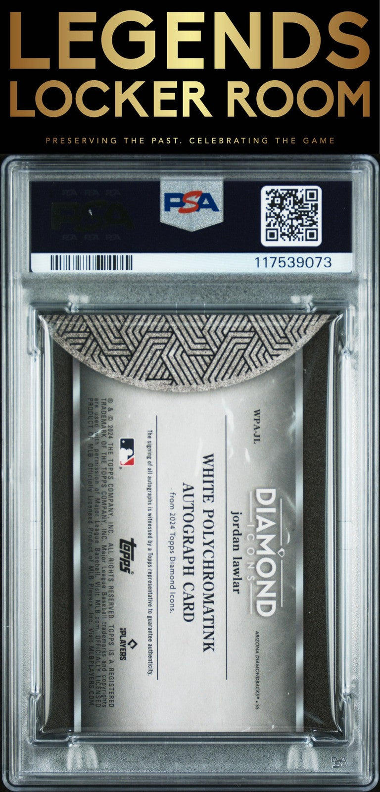 2024 Topps Diamond Icons White Polychromatink Jordan Lawlar Auto Purple PSA 7