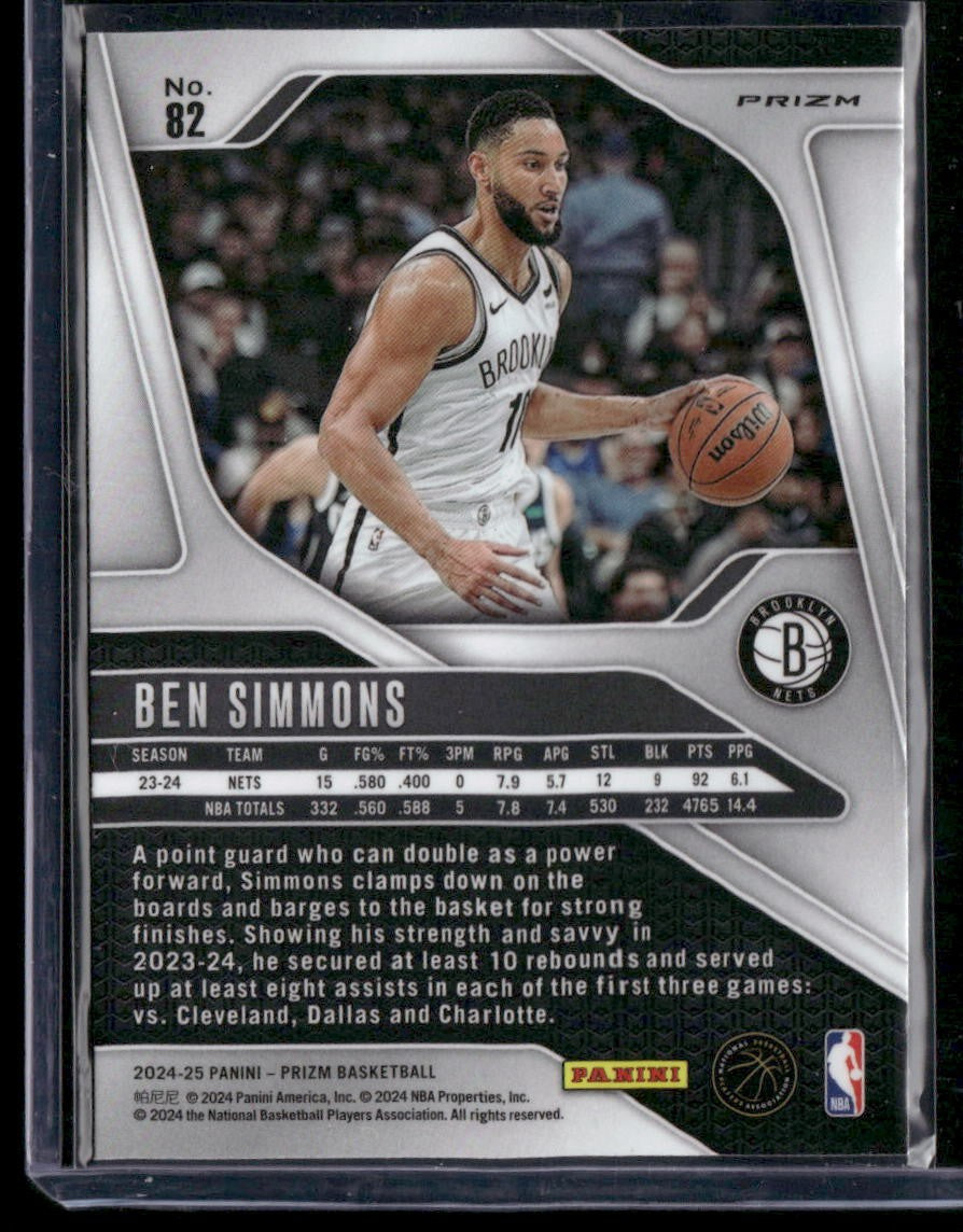 2024-25 Panini Prizm #82 Ben Simmons Prizms Silver