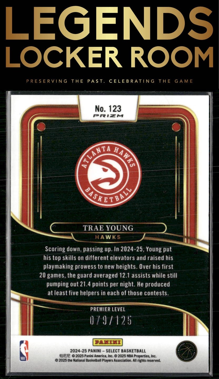 2024-25 Panini Select #123 Trae Young Green Camo Prizm #/125