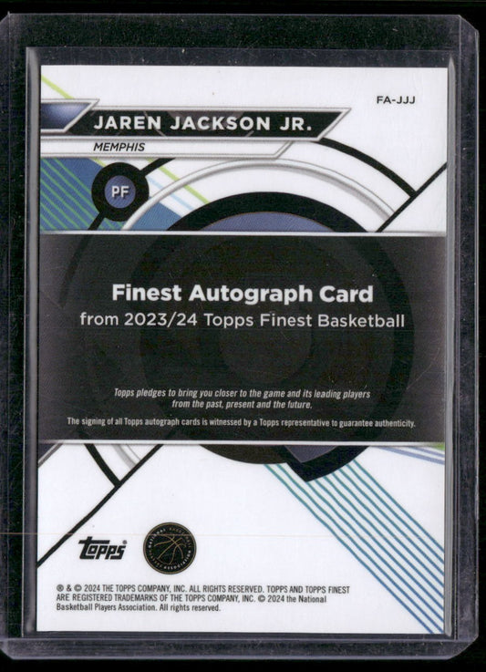 2023-24 Finest #FA-JJJ Jaren Jackson Jr. Finest Autographs Red Refractors #/5
