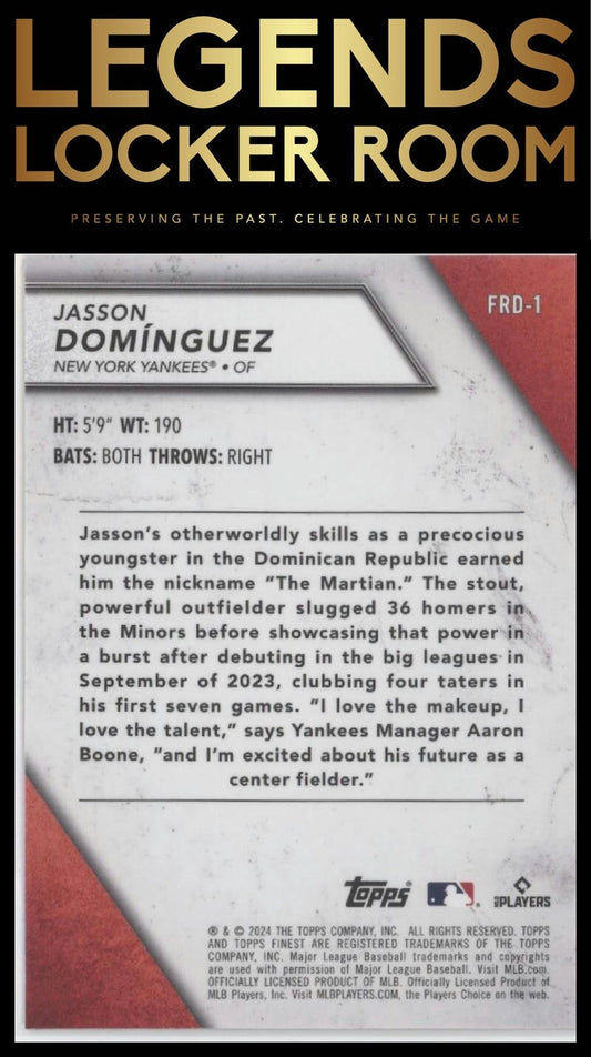 2024 Finest #FRD-1 Jasson DomÃnguez Finest Rookies Design Variations