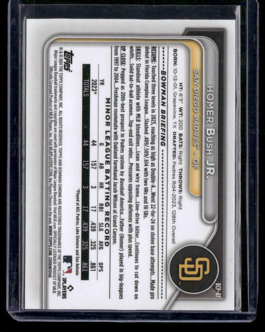 2024 Bowman Sapphire Edition #BCP-87 Homer Bush Jr.