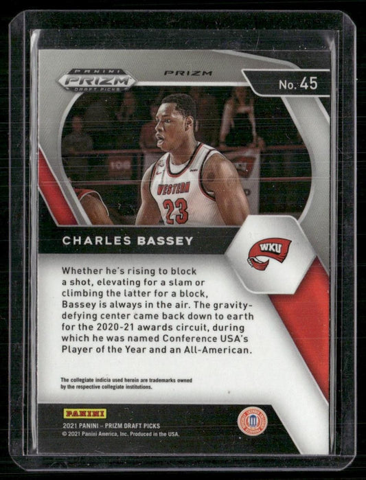 2021 Panini Prizm Draft Picks #45 Charles Bassey Purple Wave