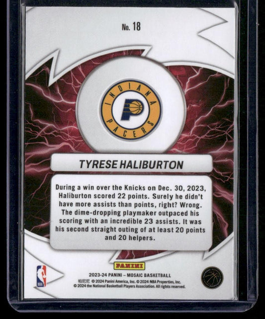 2023-24 Panini Mosaic #18 Tyrese Haliburton Thunder Road