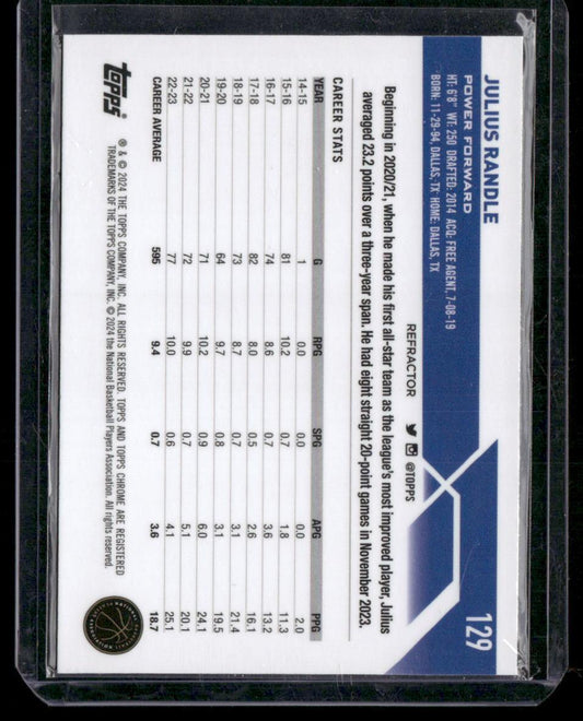 2023-24 Topps Chrome #129 Julius Randle Refractors