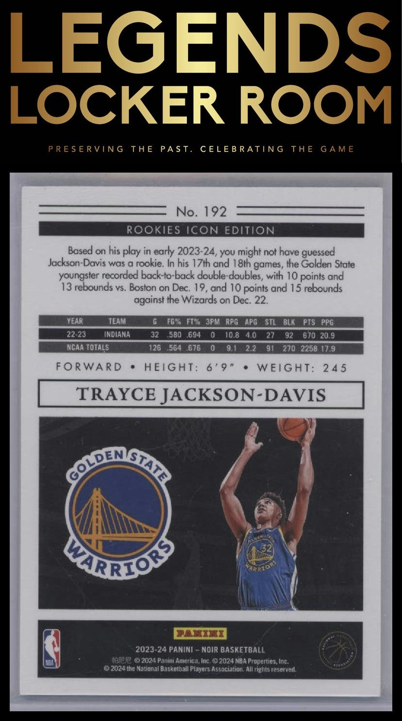 2023-24 Panini Noir #192 Trayce Jackson-Davis #/99