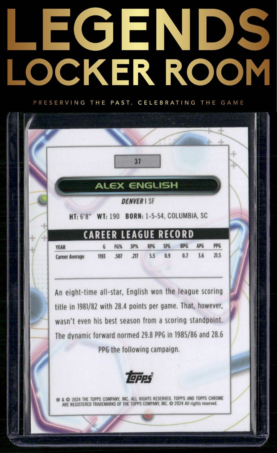 2023-24 Topps Chrome Cosmic #37 Alex English