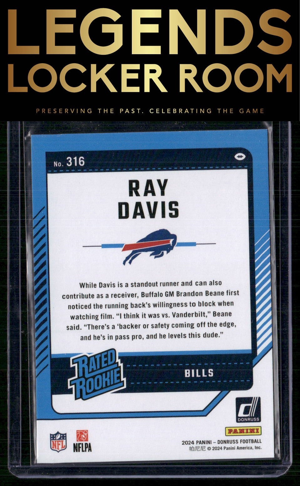2024 Donruss #316 Ray Davis Press Proof Red