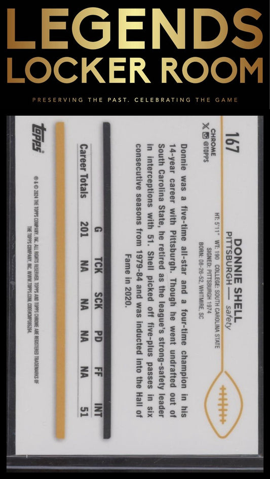 2024 Topps Chrome #167 Donnie Shell Gold Geometric Refractor #/50