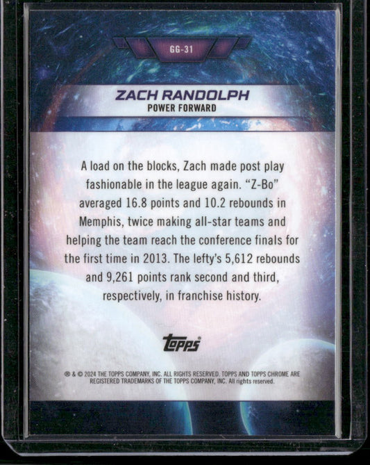 2023-24 Topps Chrome Cosmic #GG-31 Zach Randolph Galaxy Greats