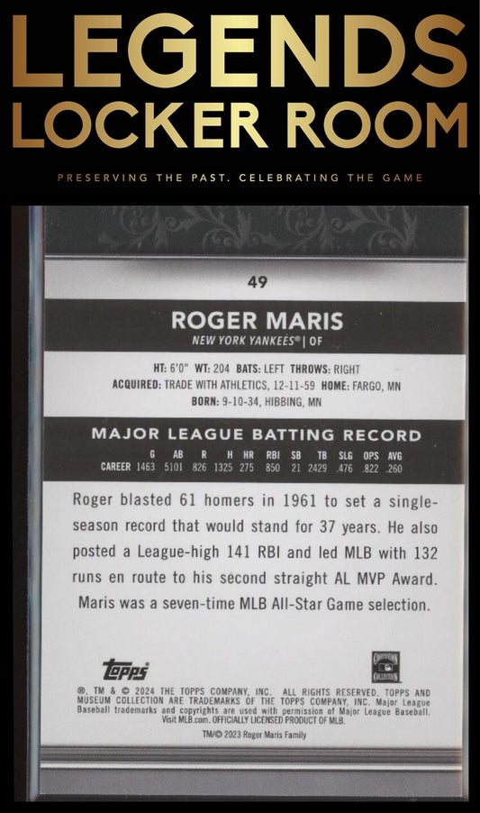 2024 Topps Museum Collection #49 Roger Maris