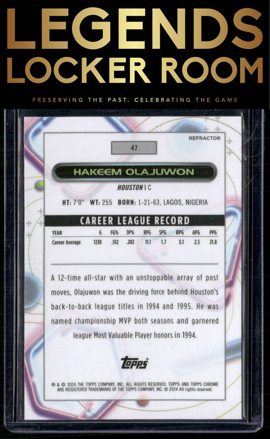 2023-24 Topps Chrome Cosmic #47 Hakeem Olajuwon Refractors
