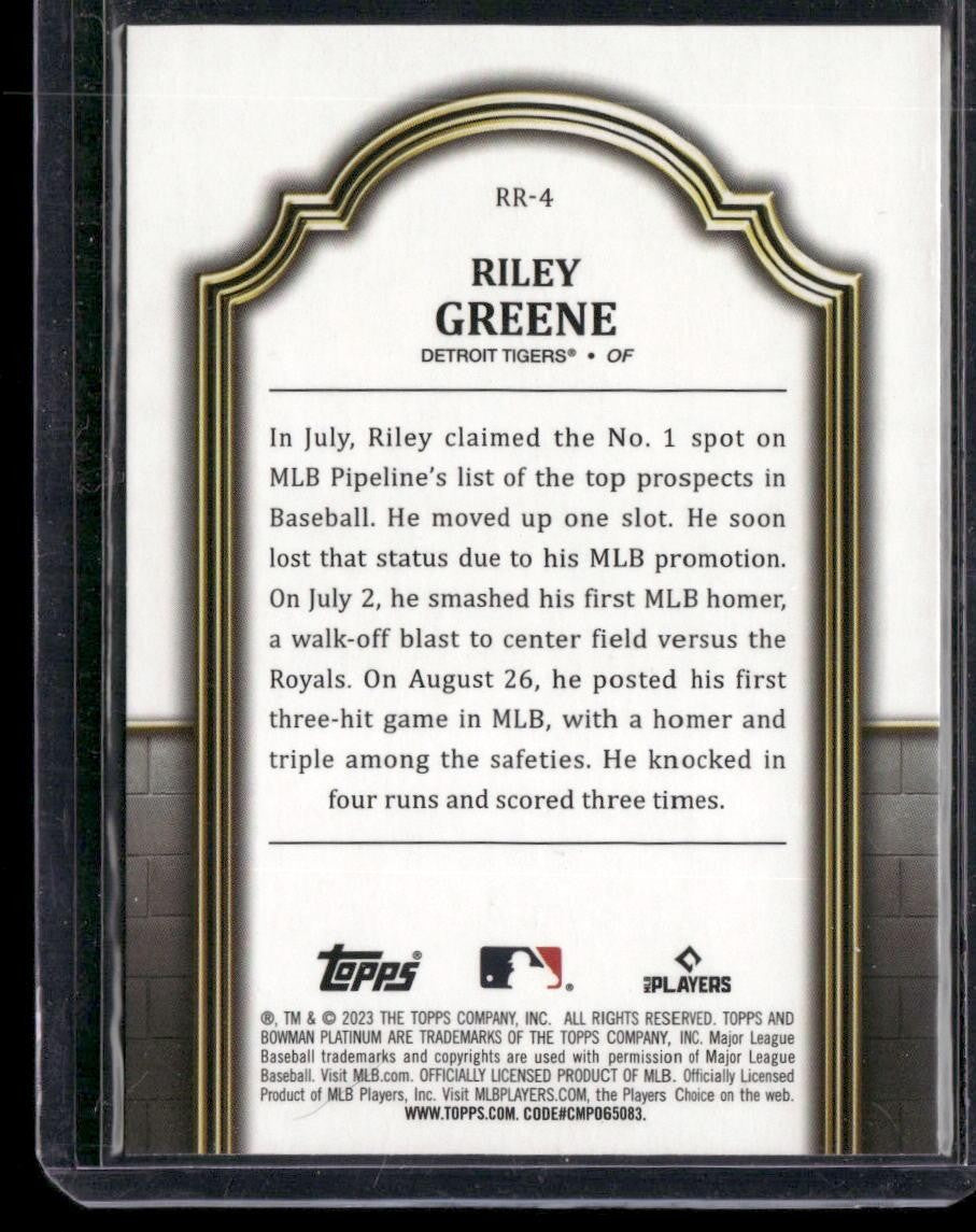 2023 Bowman Platinum #RR-4 Riley Greene Renowned Rookies