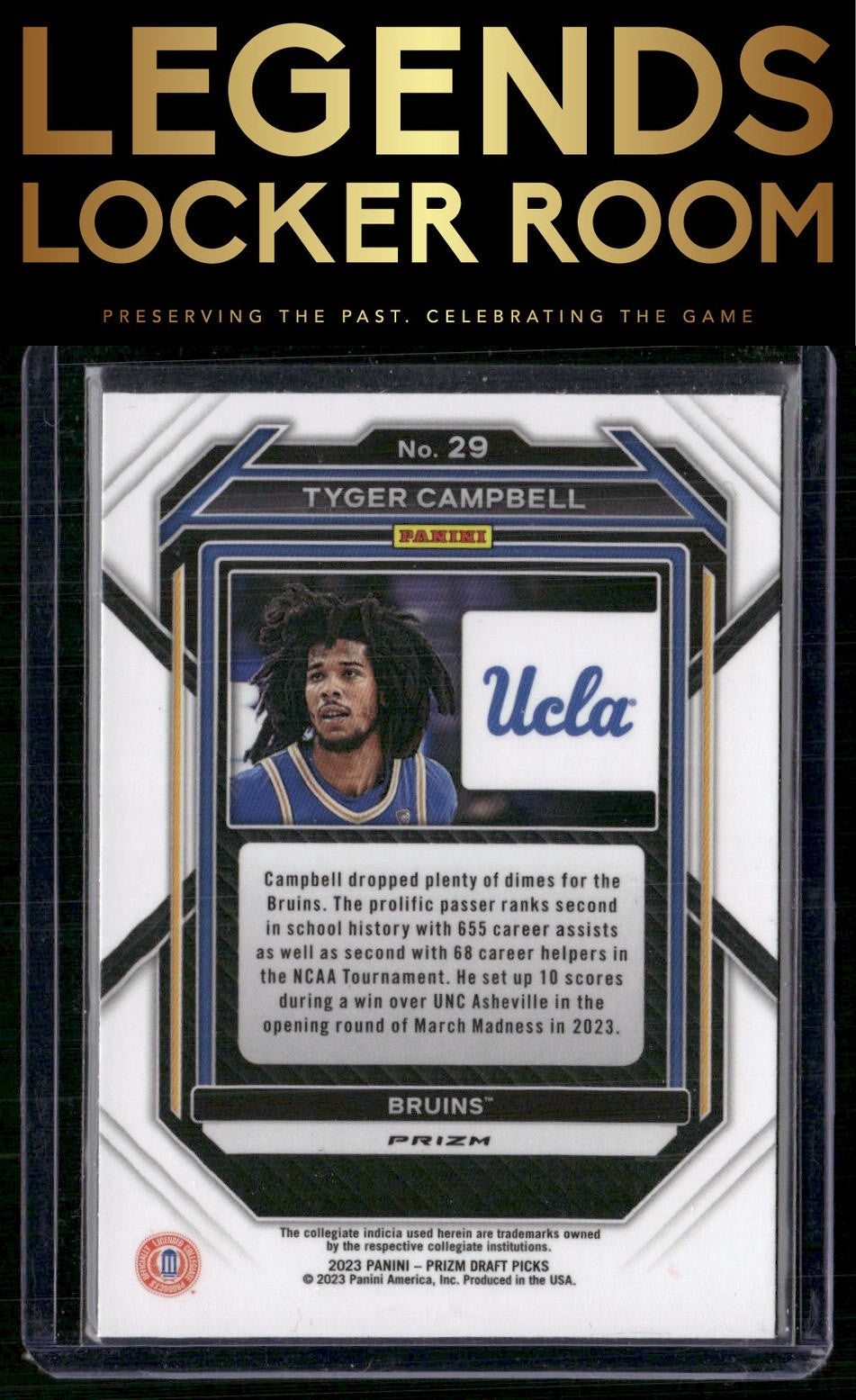 2023 Panini Prizm Draft Picks #29 Tyger Campbell Green Wave