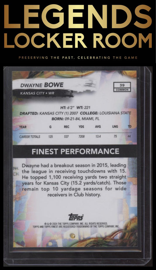 2024 Finest #39 Dwayne Bowe Blue Checkerboard Refractor #/99
