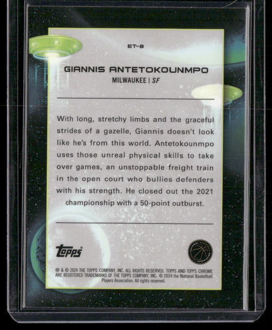 2023-24 Topps Chrome Cosmic #ET-8 Giannis Antetokounmpo Extraterrestrial Talent