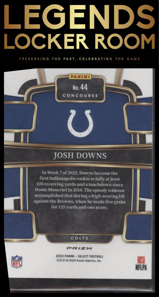 2023 Panini Select #44 Josh Downs Silver Prizms