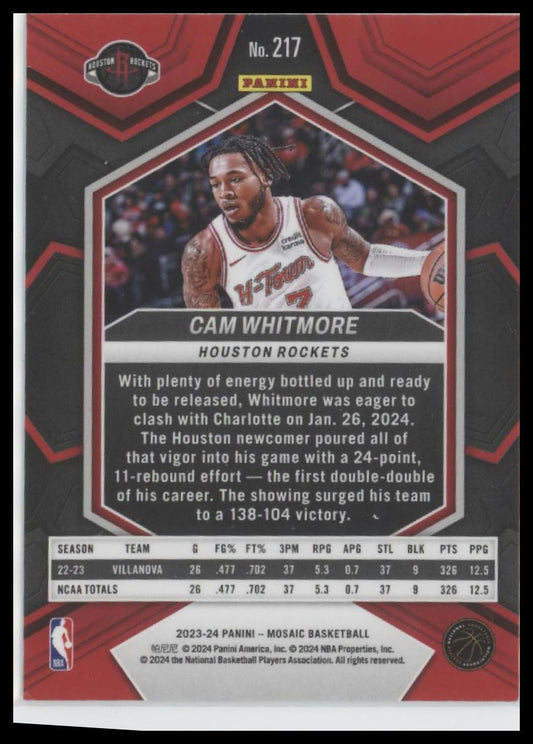 2023-24 Panini Mosaic #217 Cam Whitmore