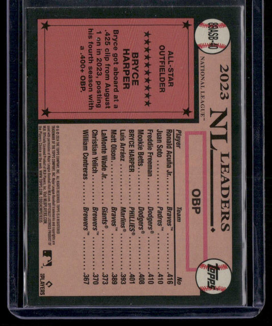 2024 Topps Bryce Harper 1989 Topps Baseball 35th Anniv All-Stars