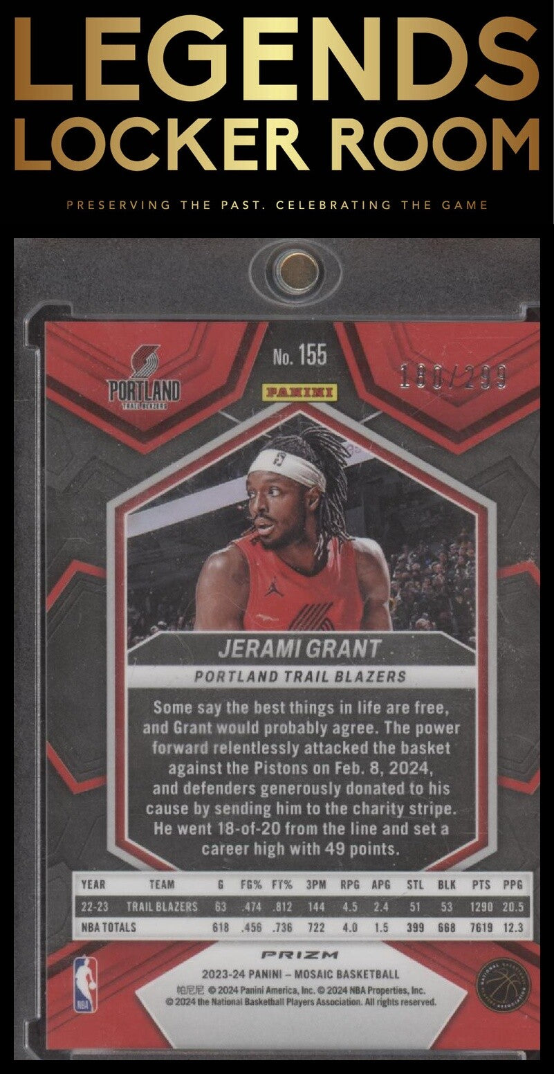 2023-24 Panini Mosaic #155 Jerami Grant Red Seismic #/299