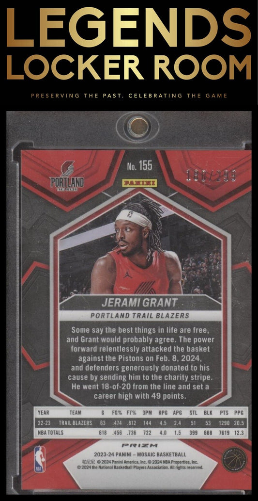 2023-24 Panini Mosaic #155 Jerami Grant Red Seismic #/299