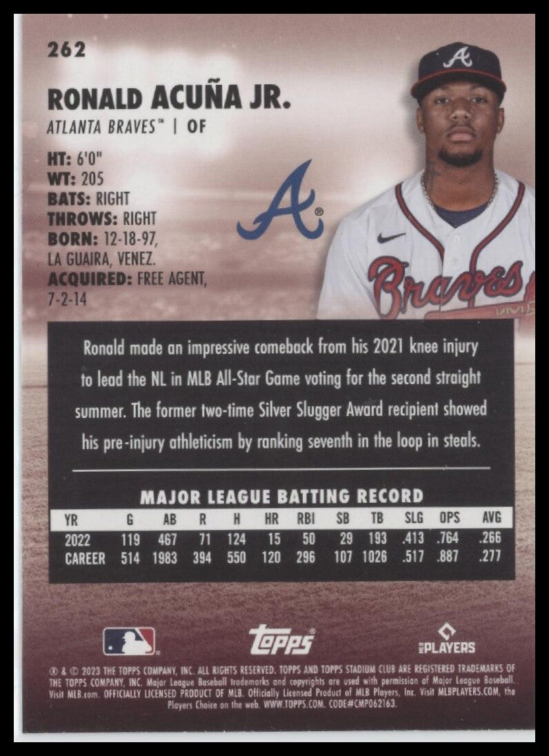 2023 Stadium Club #262c Ronald Acuña Jr.