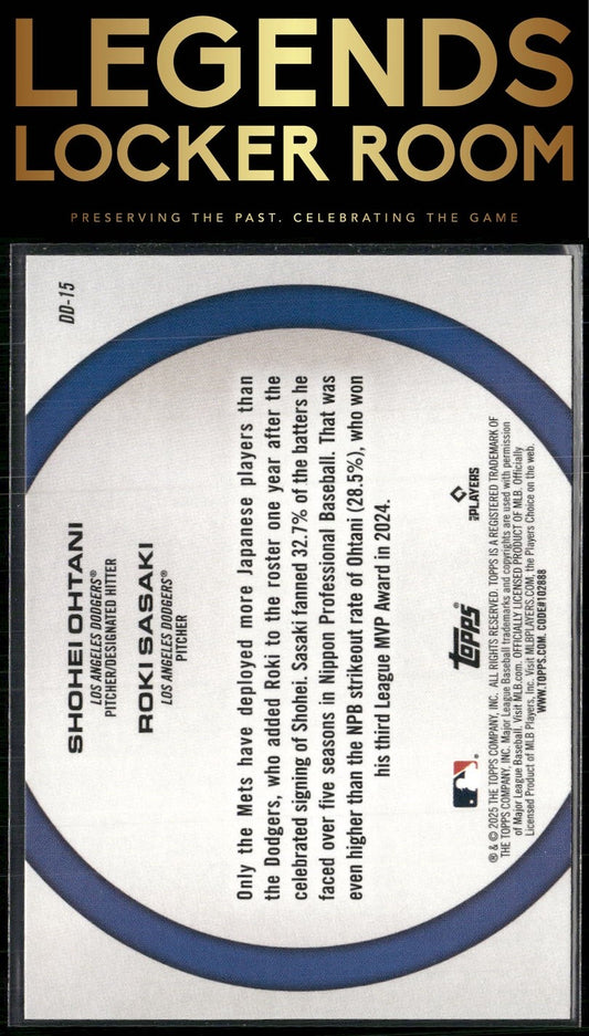 2025 Topps #DD-15 Shohei Ohtani / Roki Sasaki Dynamic Duos
