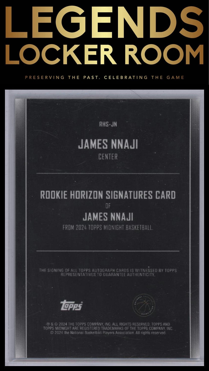 2023-24 Topps Midnight #RHS-JN James Nnaji Rookie Horizon Signatures