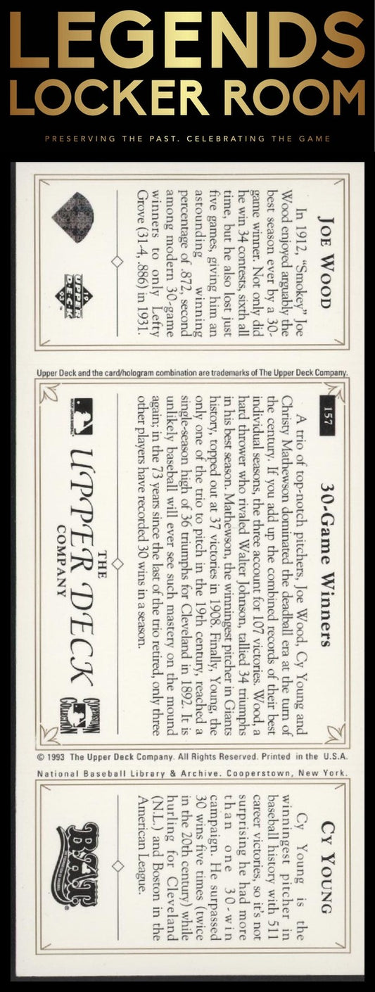 1993 Upper Deck All-Time Heroes #157 Young/Wood/Mathewson